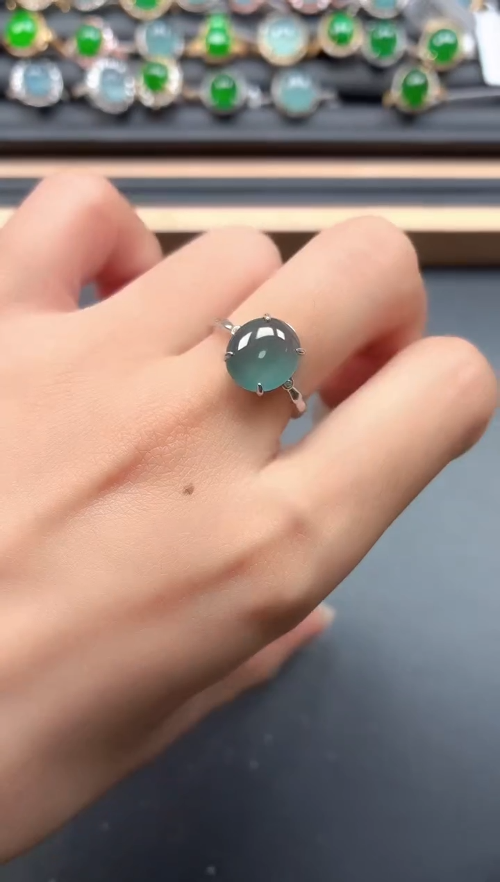 银S925镶嵌戒指翡翠1111