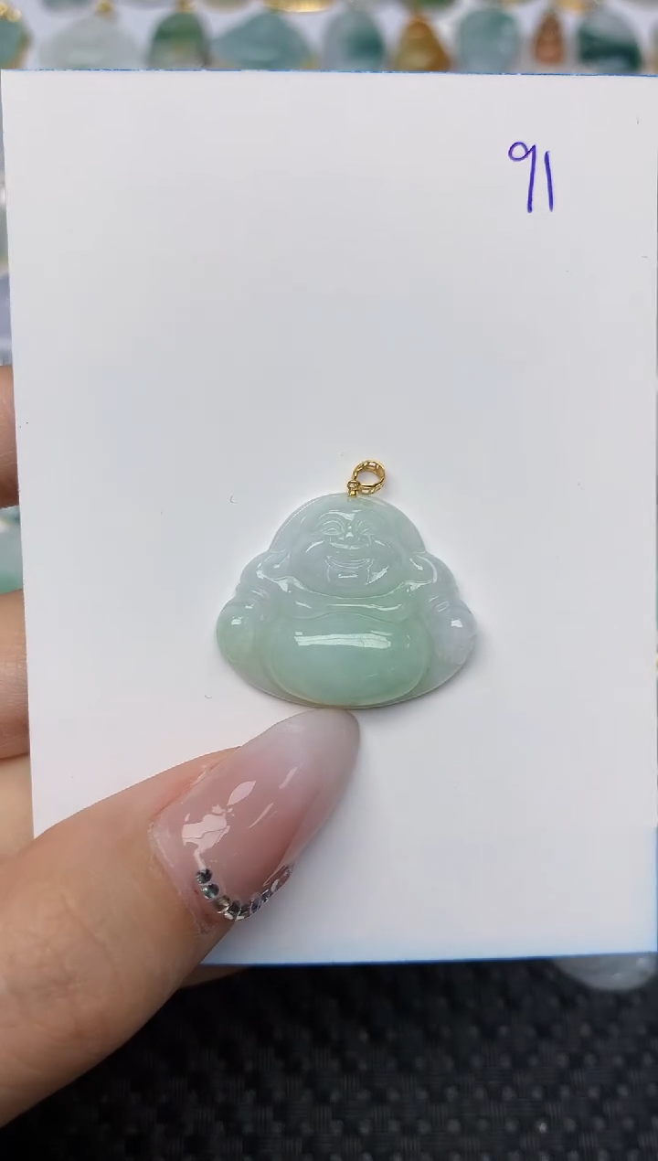 【闪购商品】翡翠颈饰18K金镶嵌 天然翡翠A货