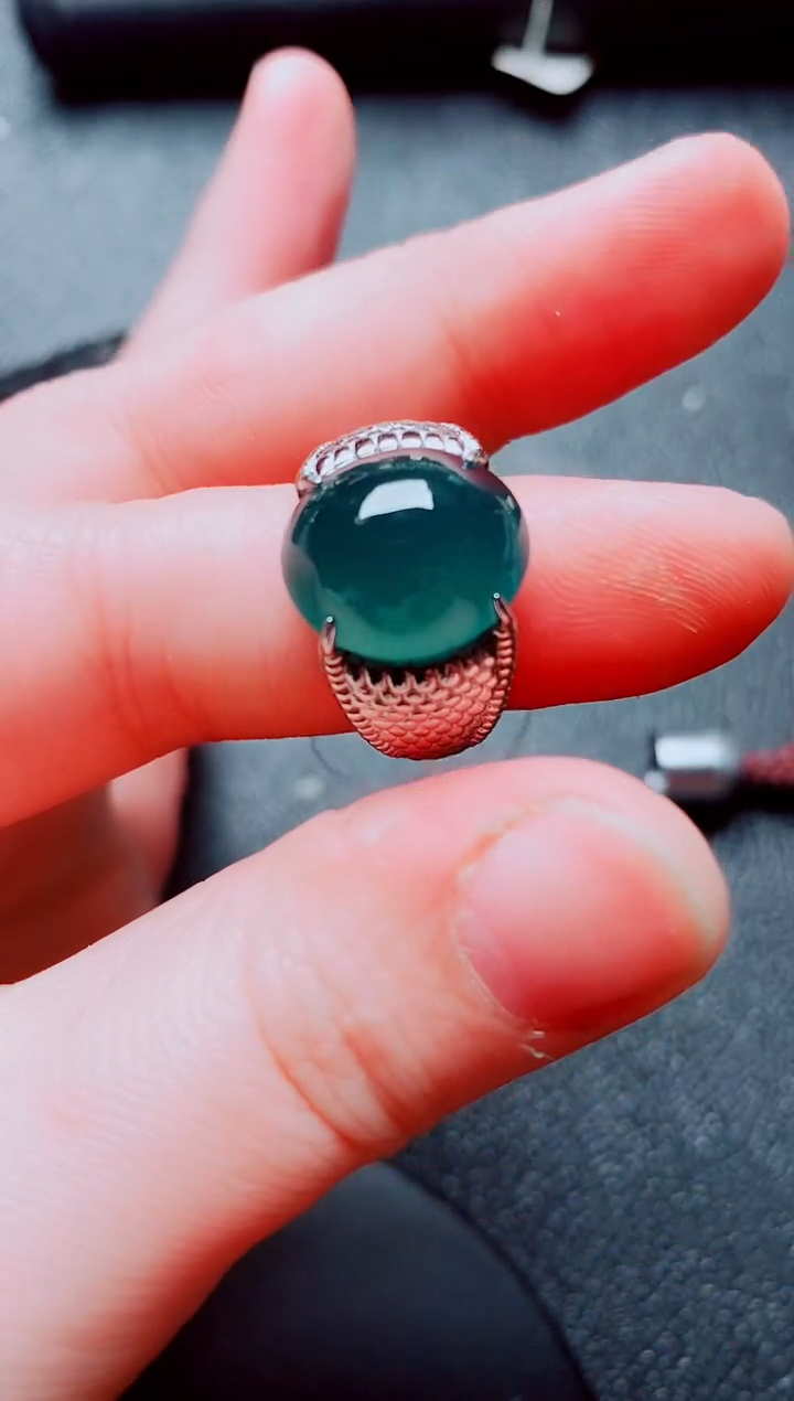 银S925镶嵌戒指翡翠11111