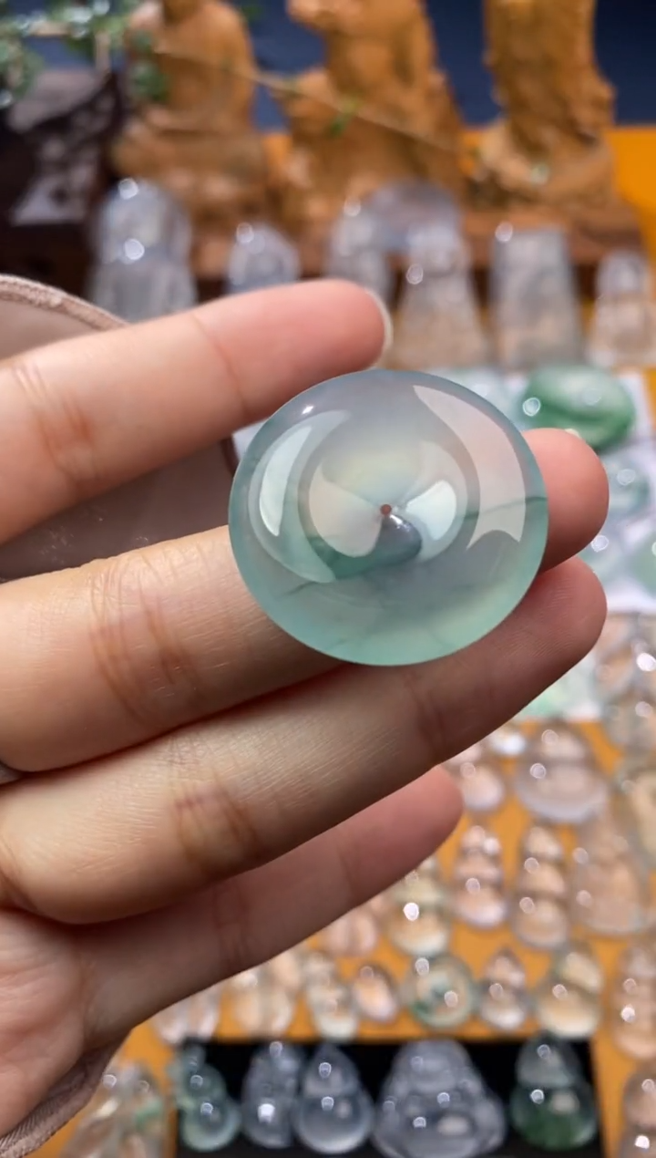 【闪购商品】定制翡翠未镶嵌平安扣27.8*5.5