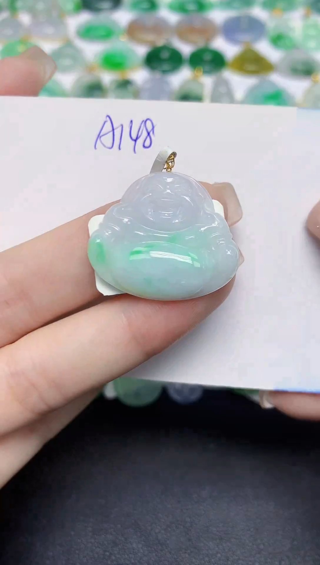 颈饰18K金镶嵌翡翠天然缅甸翡翠A货翡翠百元以上9元证书费自理