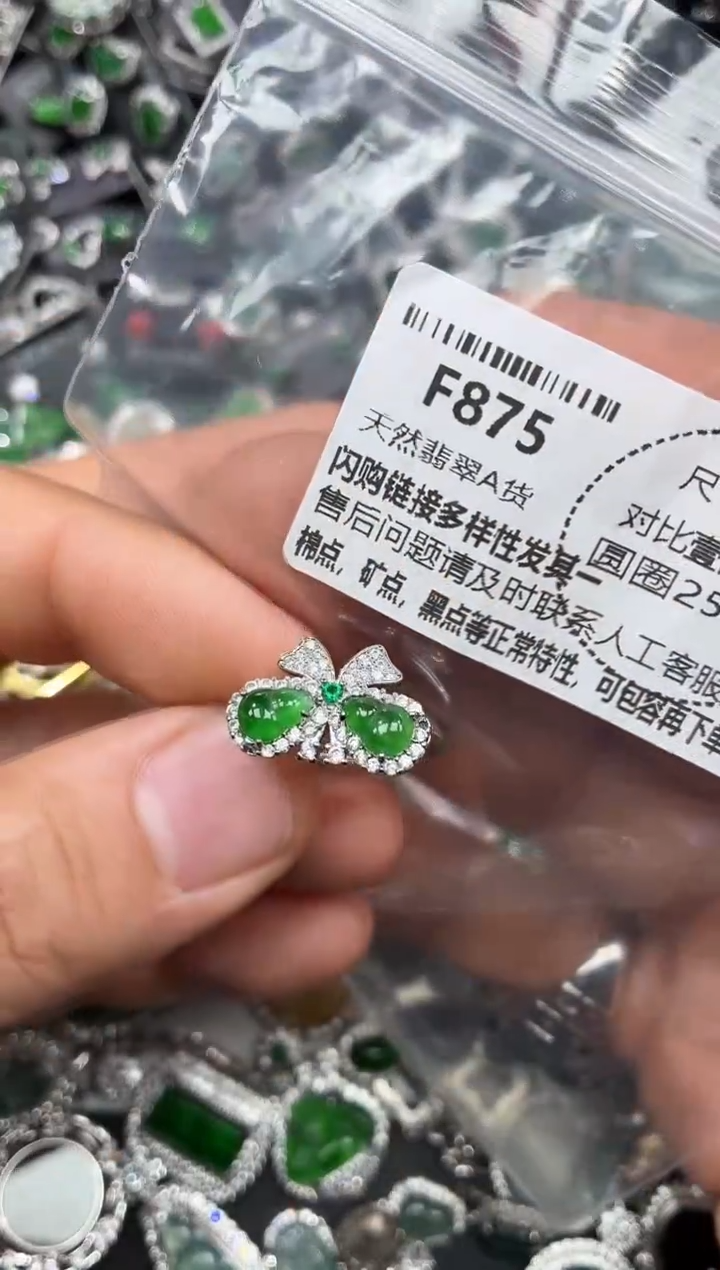 颈饰未镶嵌翡翠F875戒指