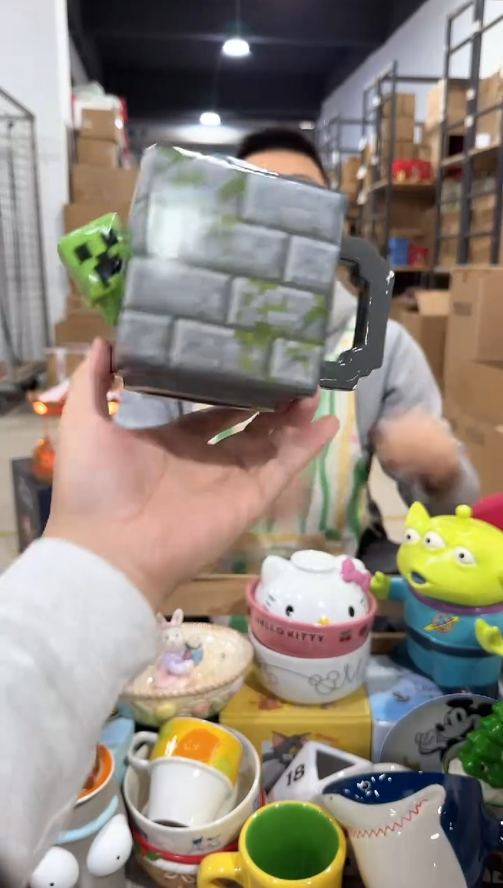 瓷片苦力怕苔石水杯