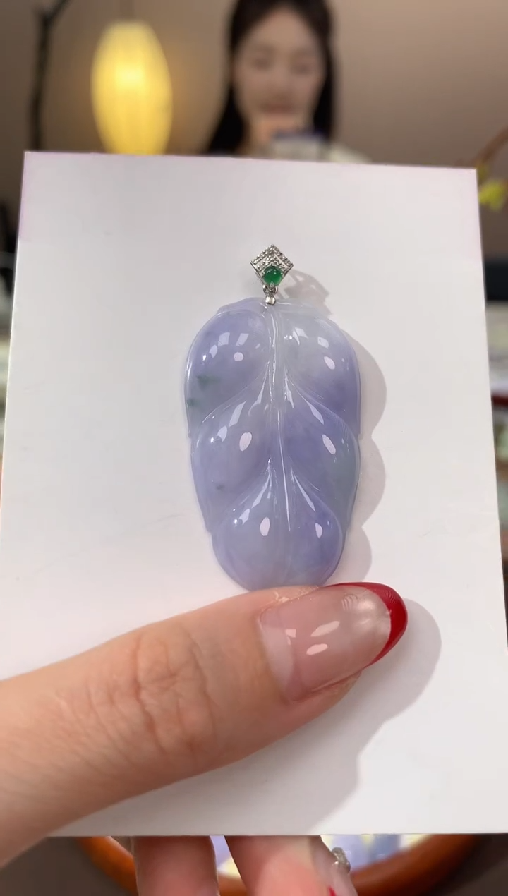 【闪购商品】翡翠颈饰18K金镶嵌天然缅甸a货翡翠