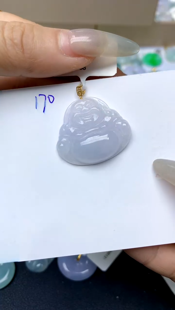 【闪购商品】翡翠颈饰18K金镶嵌天然A货翡翠