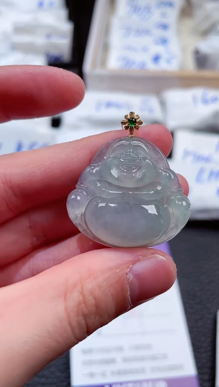 【闪购商品】翡翠18K金镶嵌颈饰00003322