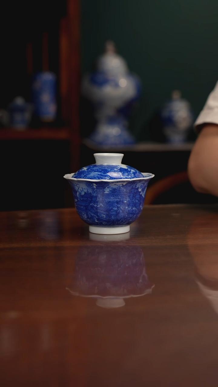 自成堂柴窑 楼阁山水