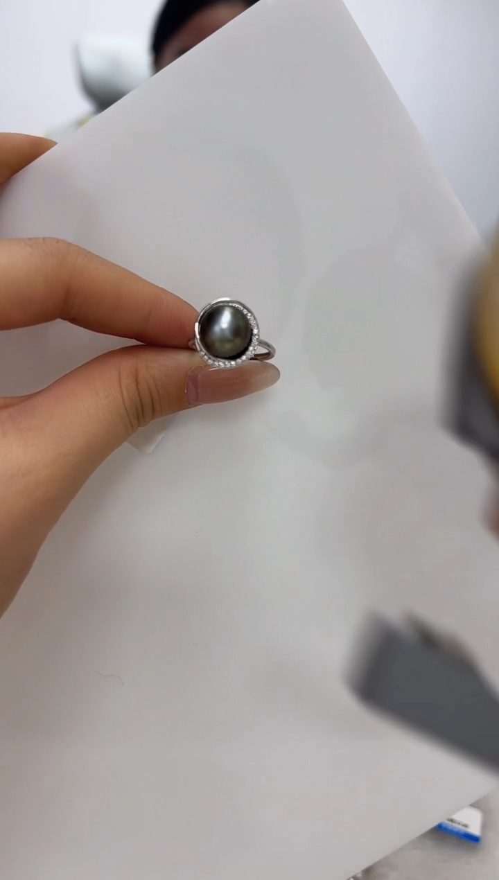 【闪购商品】海水珍珠DA银S925镶嵌h296 大溪地戒指 10