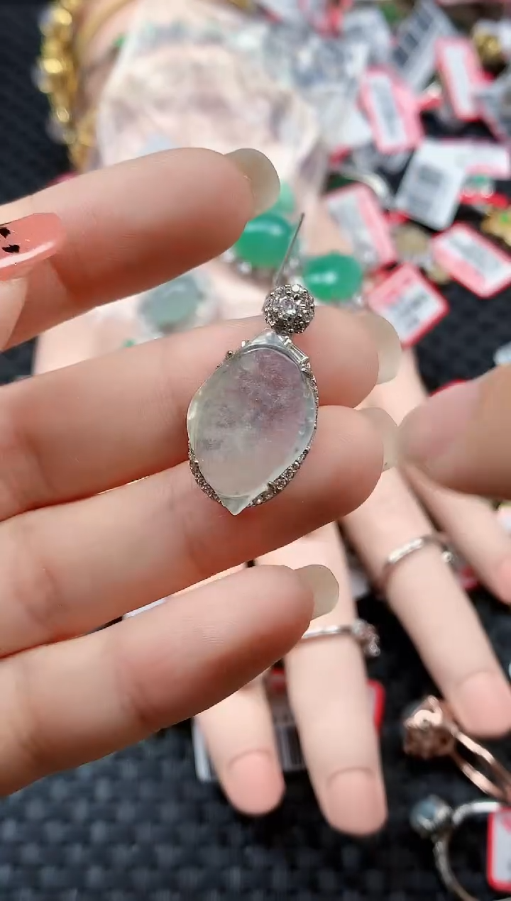 银S925镶嵌戒指翡翠天然A货缅甸翡翠