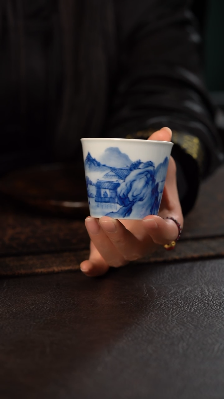 【闪购商品】杯801号HLX陶瓷重工山水大直口杯 随机