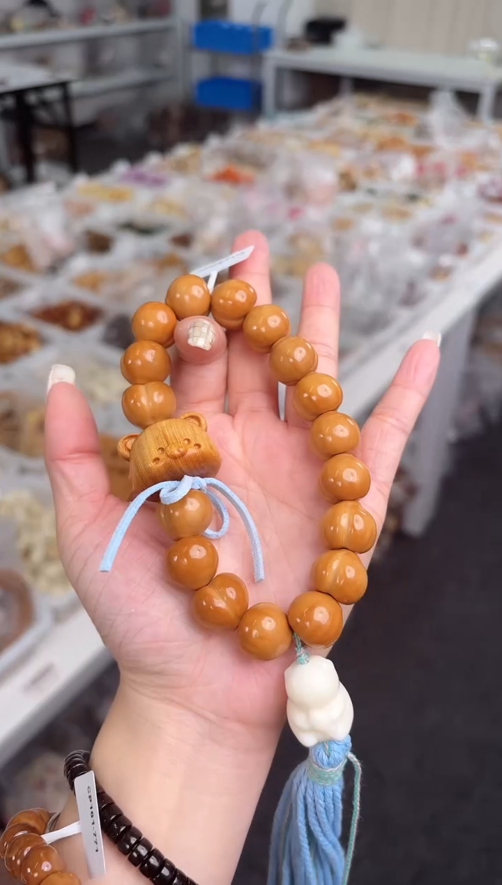 手串猴头核桃蓝调天河15-16mA猴头光面元宝爱心手持@@CP035-2179