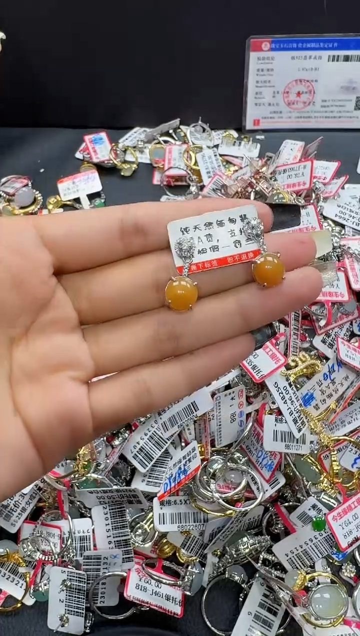翡翠戒指银S925镶嵌戒指346