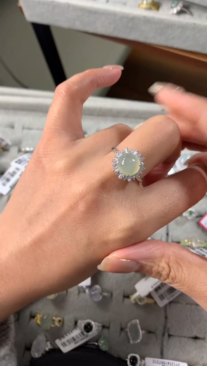 银S925镶嵌戒指翡翠521