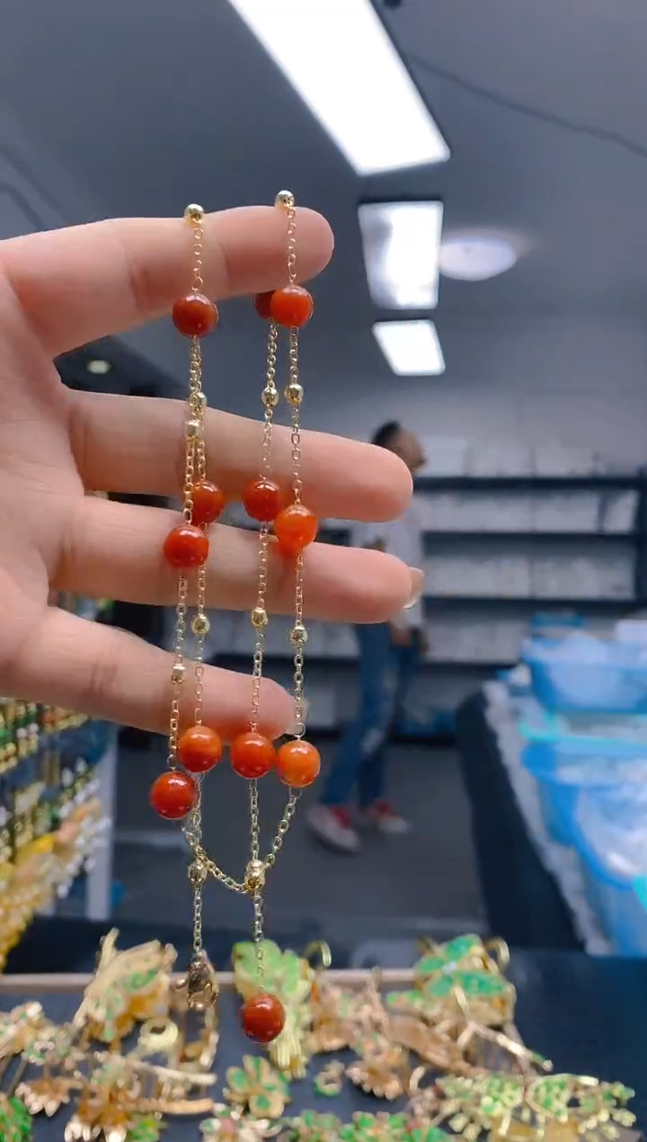 【闪购商品】翡翠耳饰合金0251翡翠锁骨链