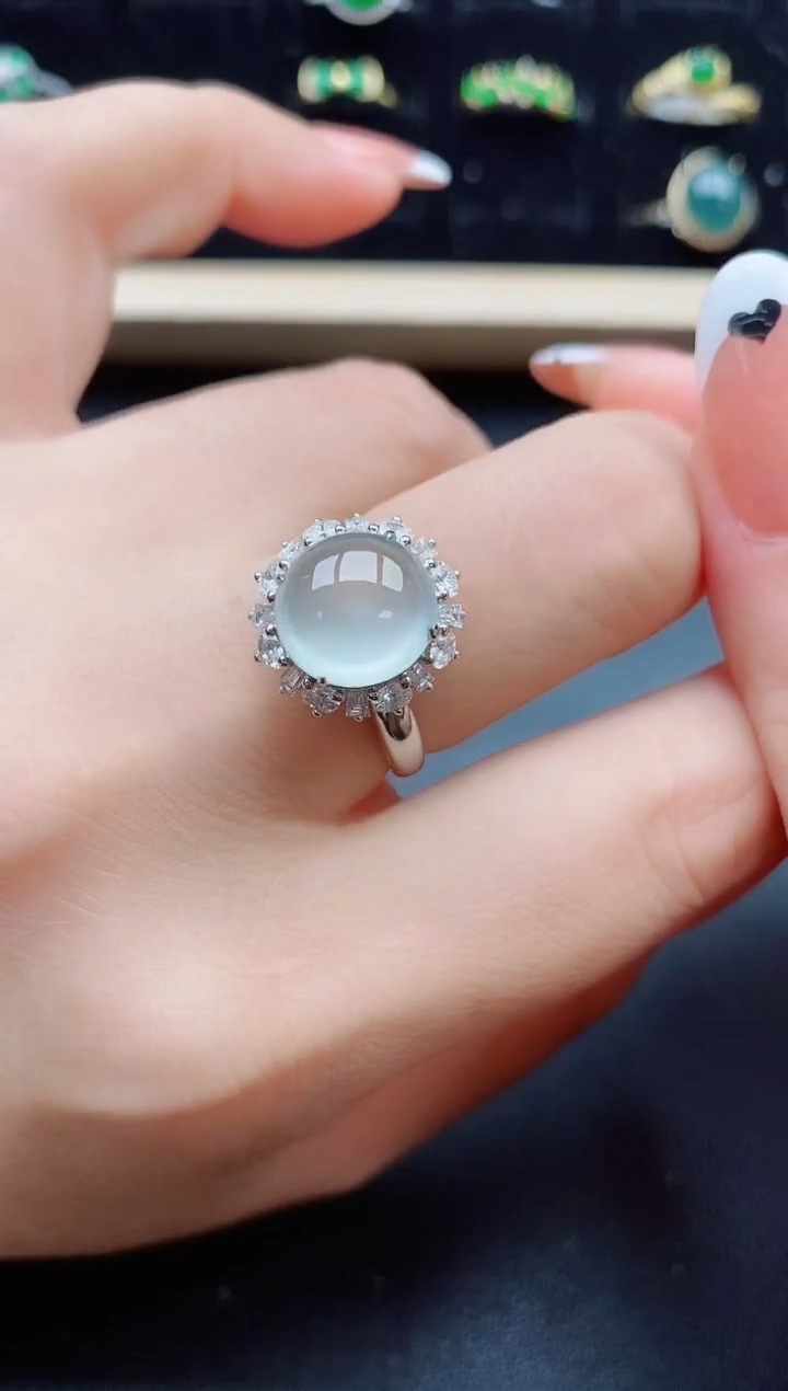 【闪购商品】翡翠18K金镶嵌戒指321321