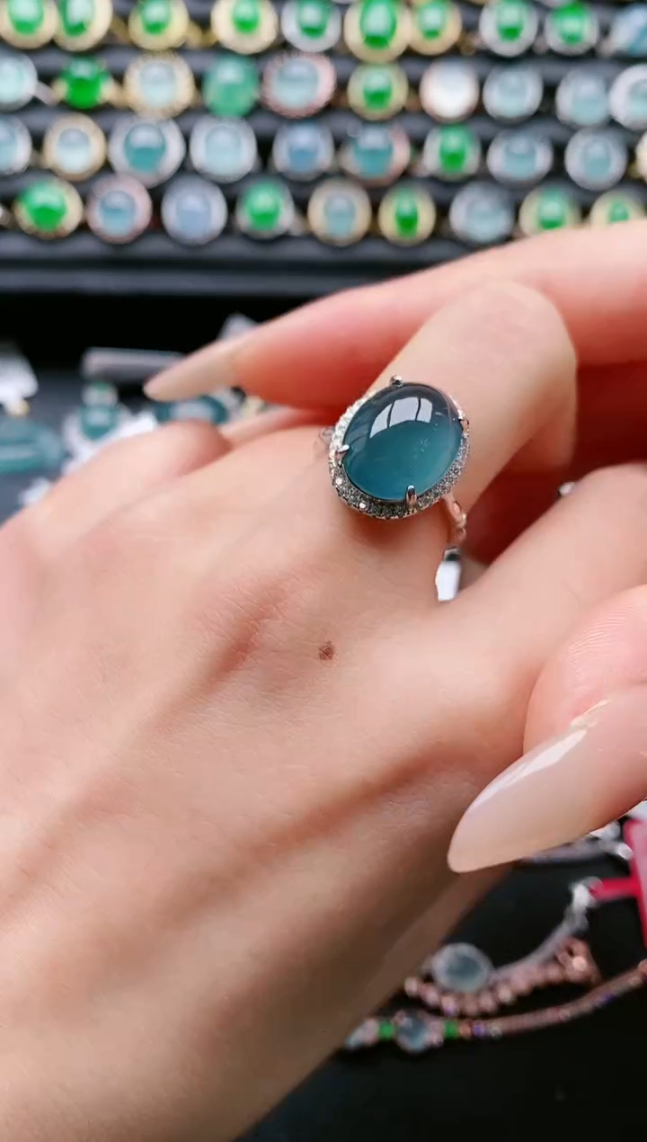 【闪购商品】翡翠戒指银S925镶嵌1111111