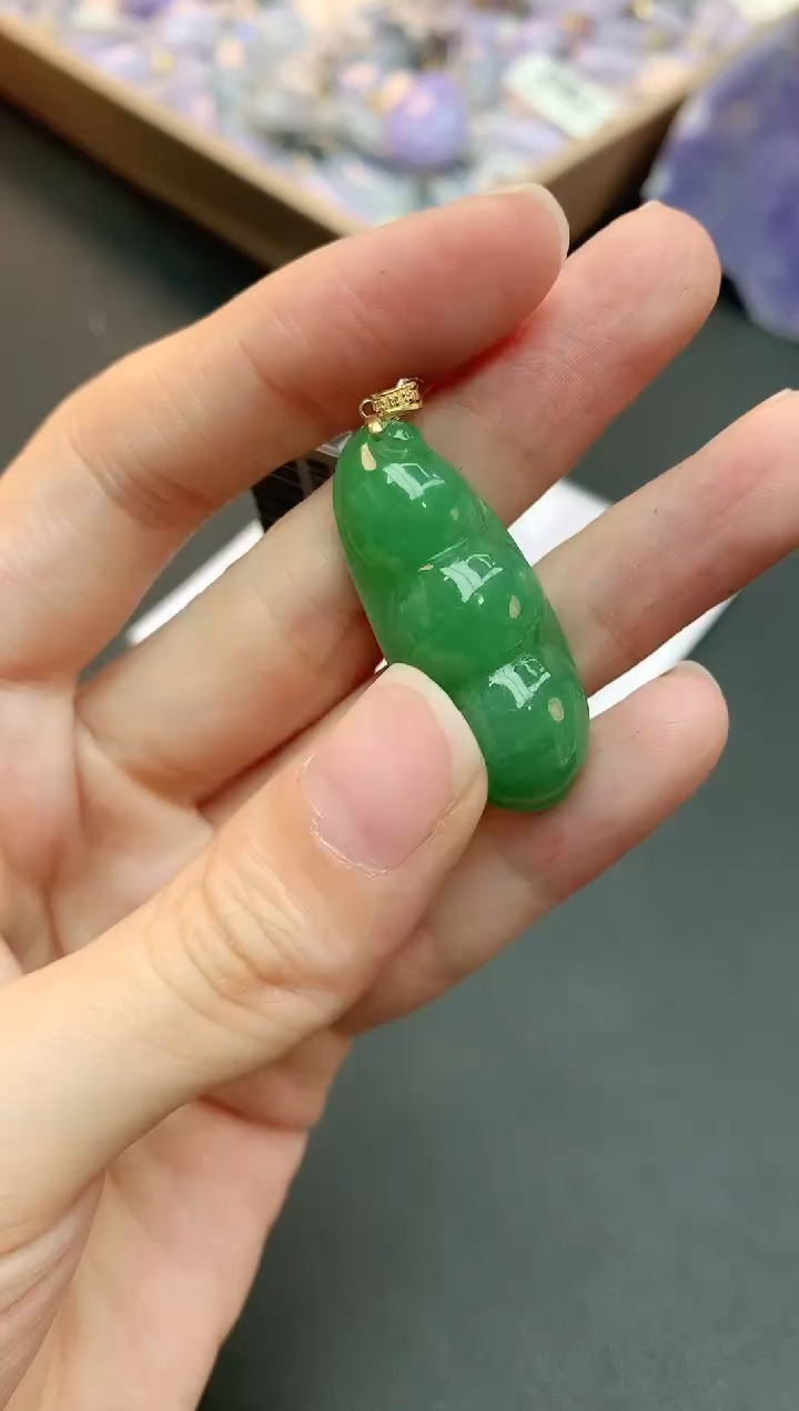 【闪购商品】翡翠颈饰18K金镶嵌赠礼盒证书 小君