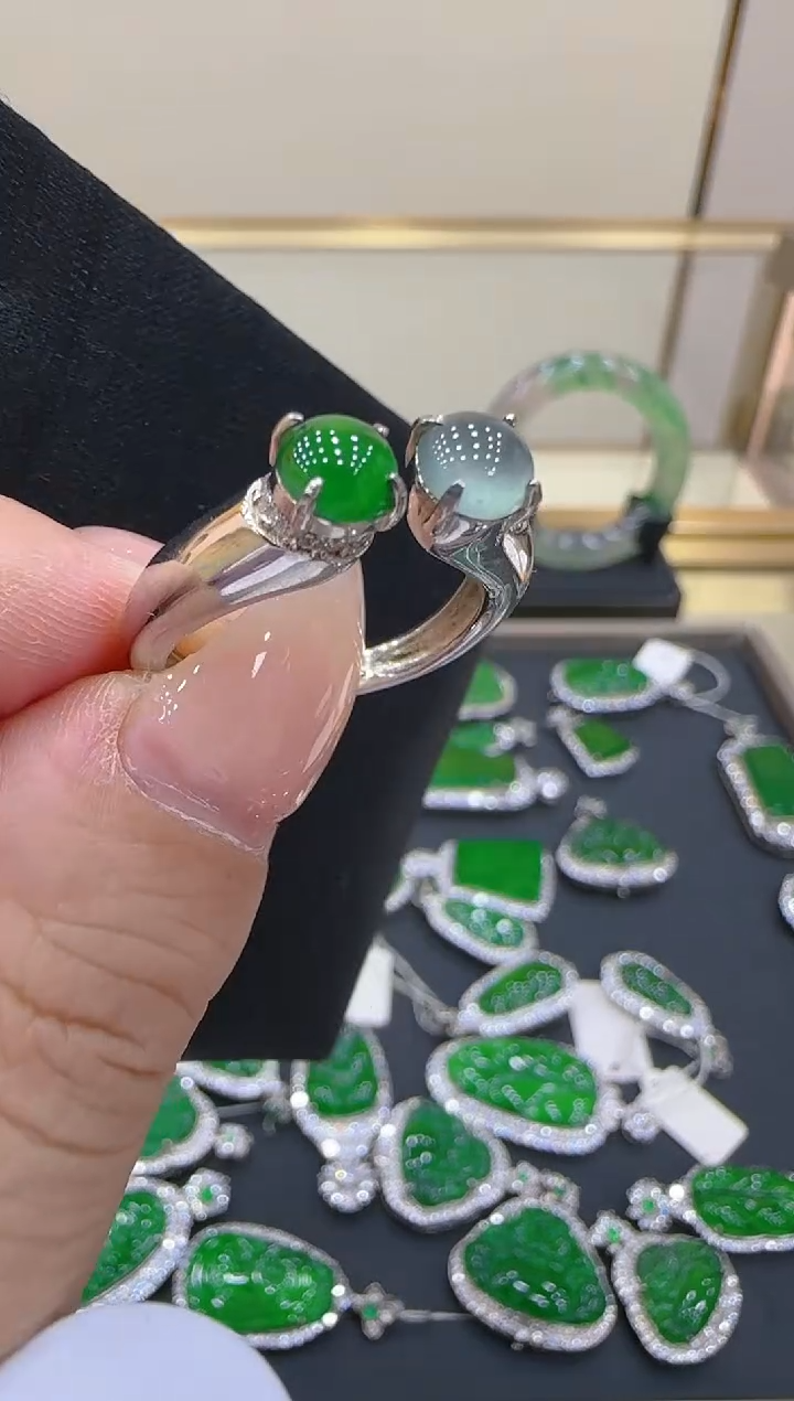 【闪购商品】翡翠戒指银S925镶嵌团购多样性发一件