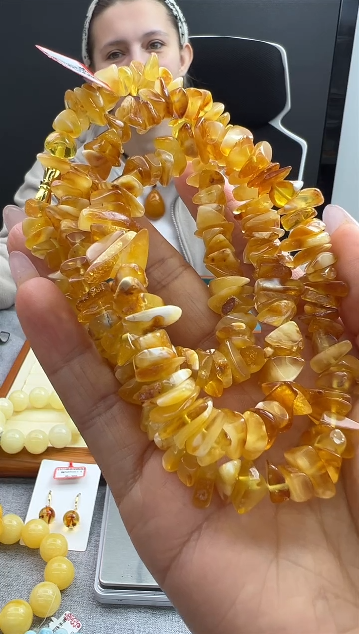 【闪购商品】琥珀颈饰未镶嵌31秒拍号