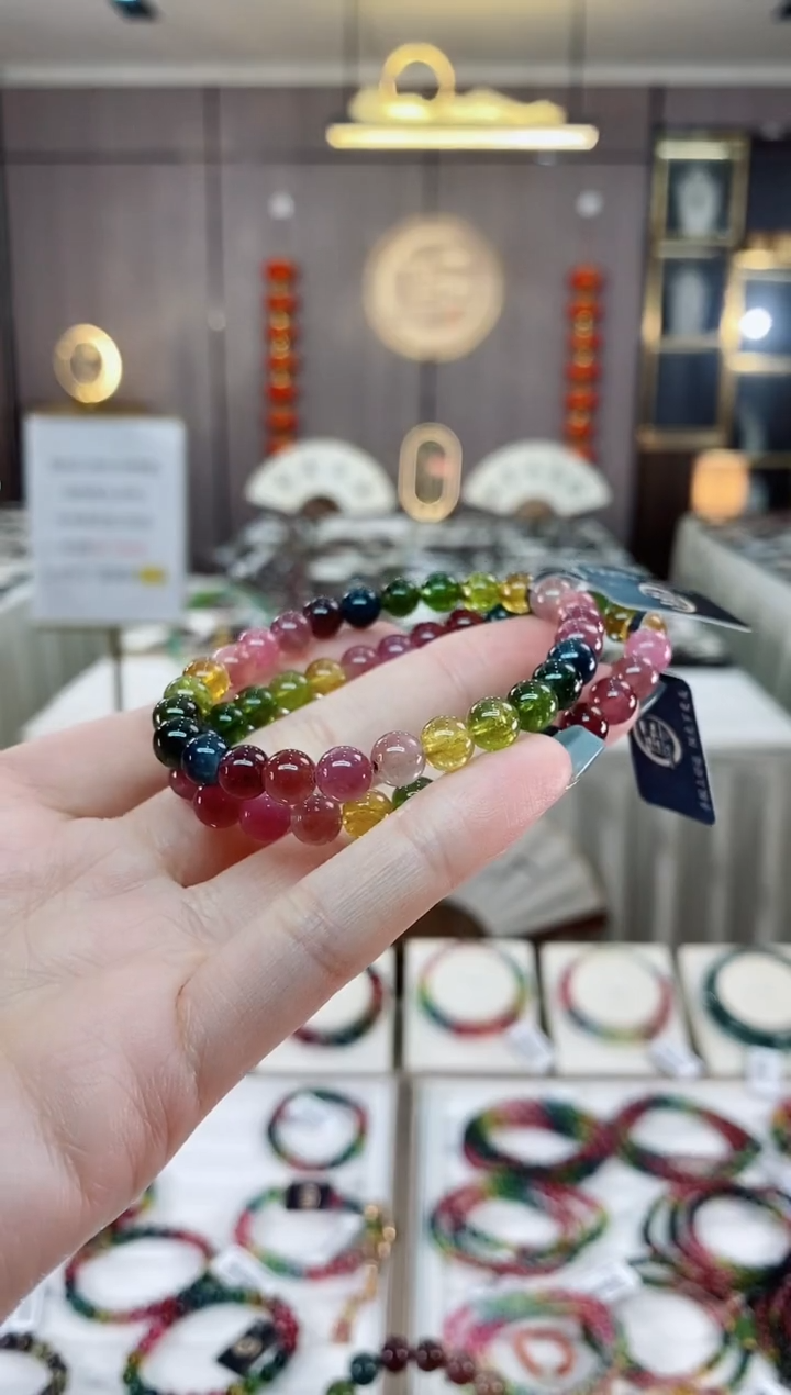 单圈手串6mm+未镶嵌碧玺dan多样性发货一条