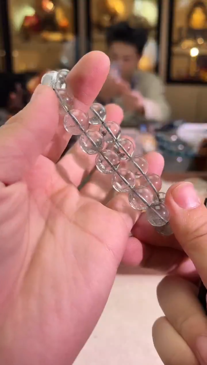 未镶嵌手链水晶12.8mm+全净巴西绿幽灵聚宝盆（多样性发一）