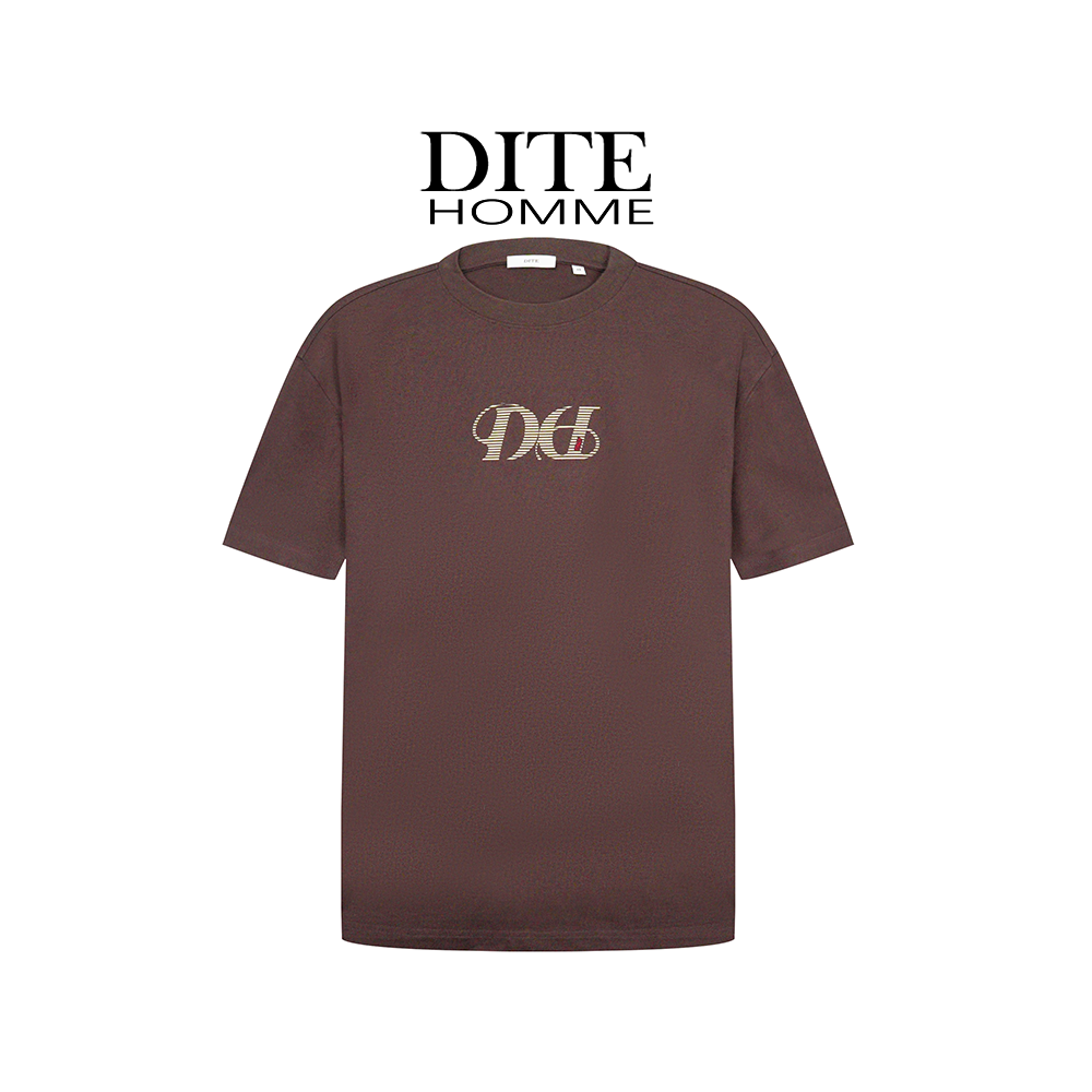 DITE迪特25春夏宽松型圆领短袖LOGO印花轻奢时尚休闲T恤衫