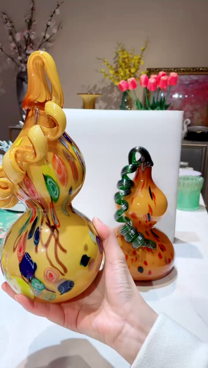 【闪购商品】琉璃手工艺品老款琉璃黄葫芦  微瑕