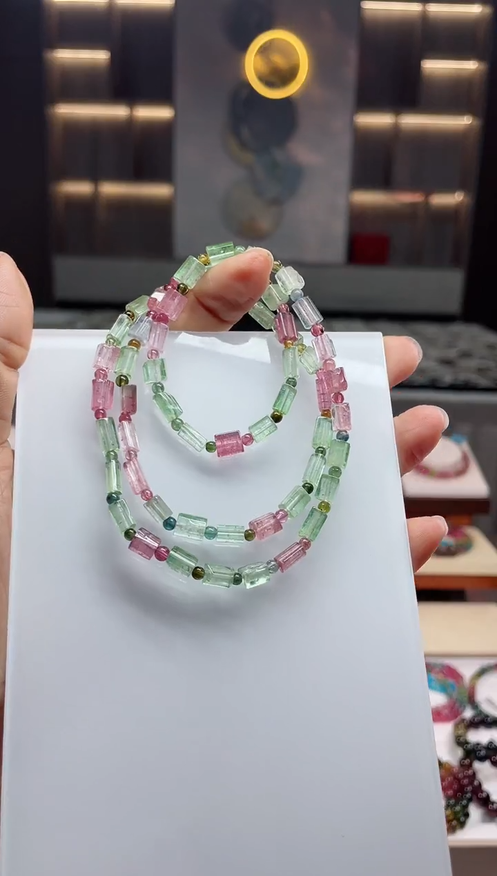 三圈手串未镶嵌碧玺（多样性发一条）Q