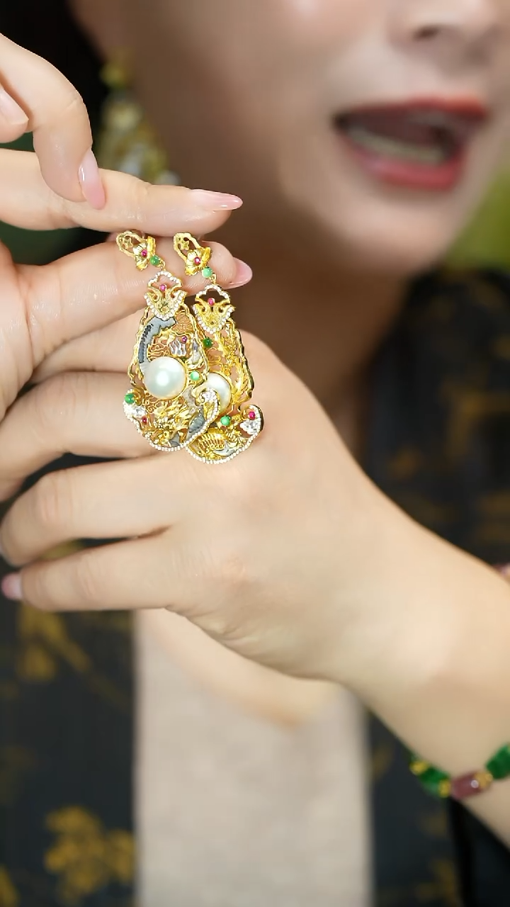 【闪购商品】淡水珍珠耳饰银S925镶嵌耳饰