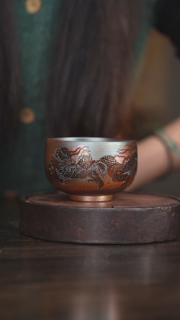 【闪购商品】杯58柴房陶瓷柴烧龙杯