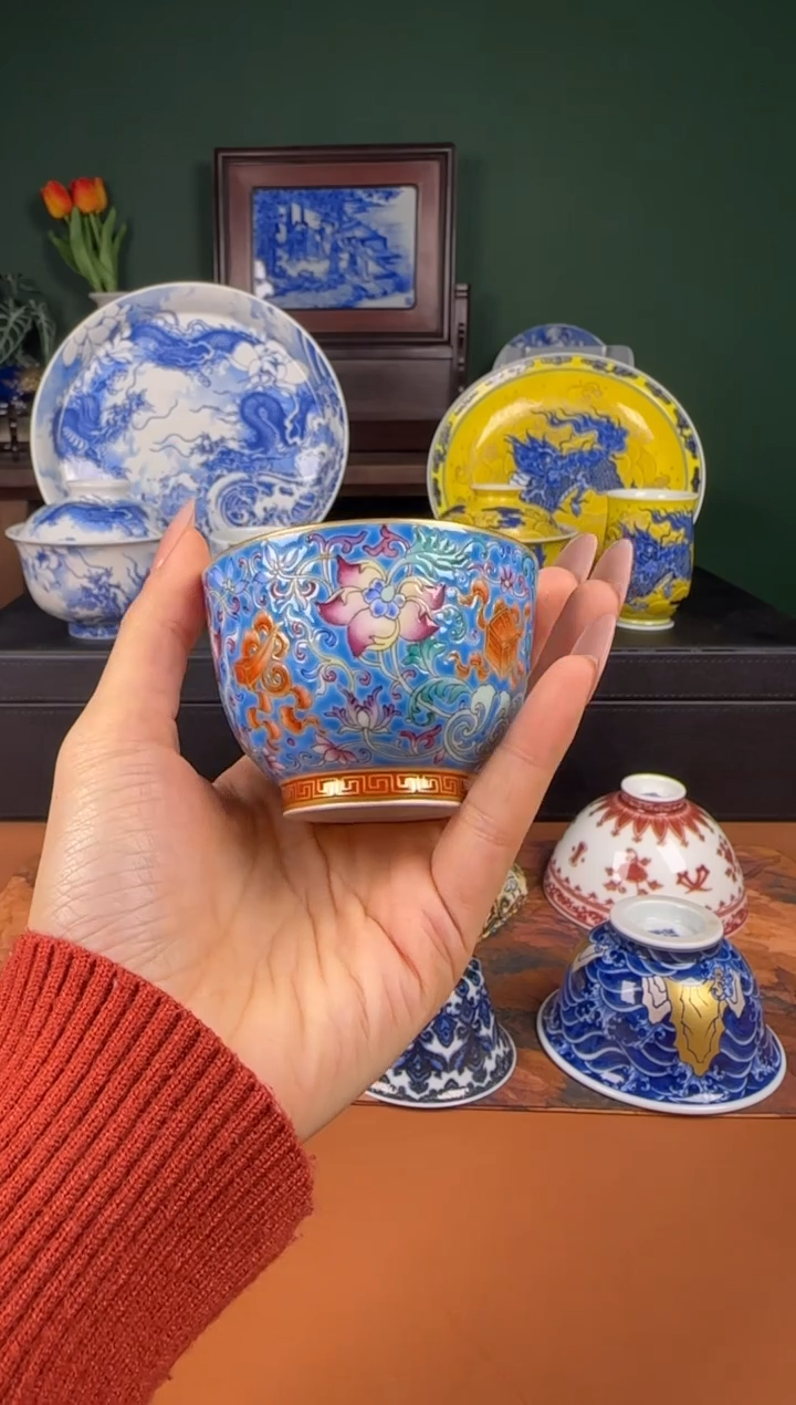 【闪购商品】杯锦蝶轩。珐琅彩  杯杯 