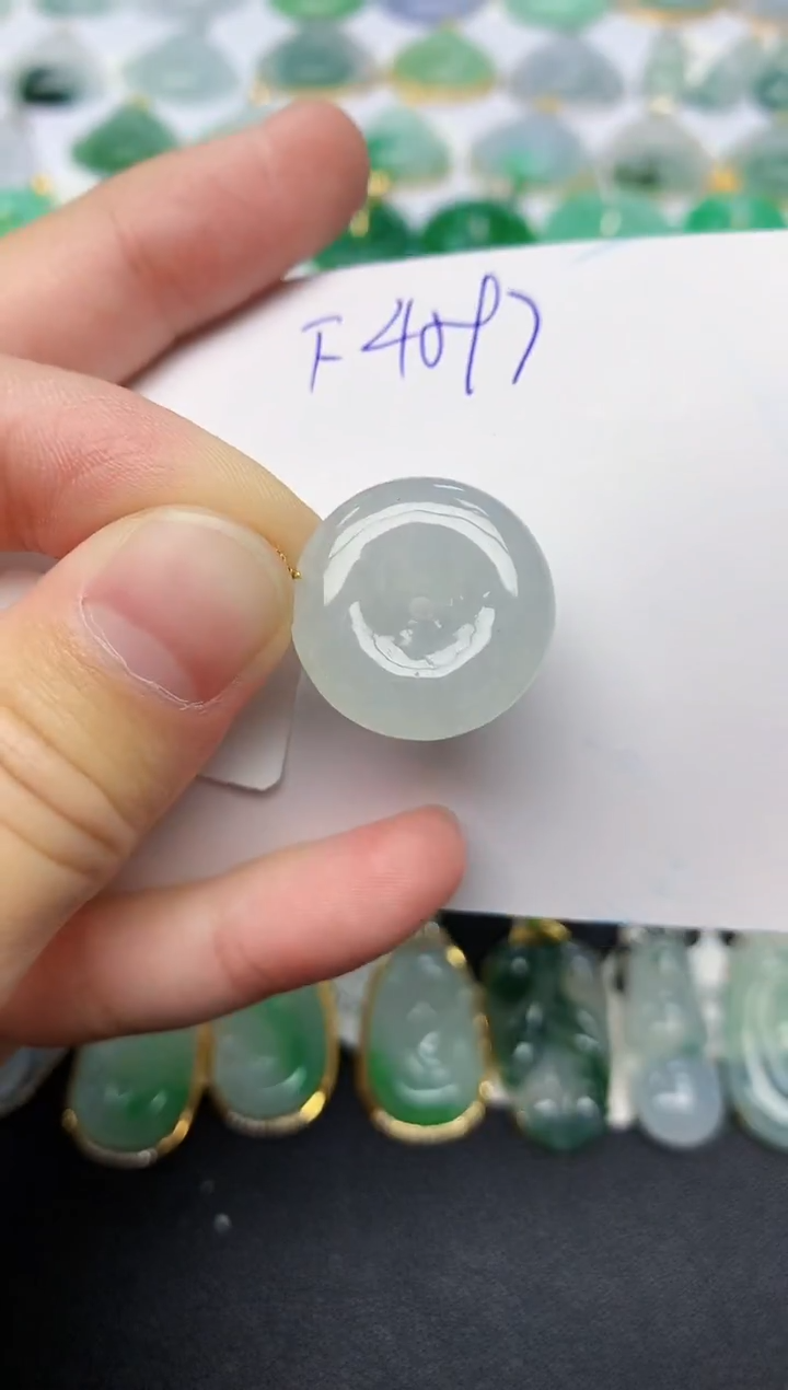 颈饰18K金镶嵌翡翠天然缅甸A货翡翠百元以上9元证书费自理