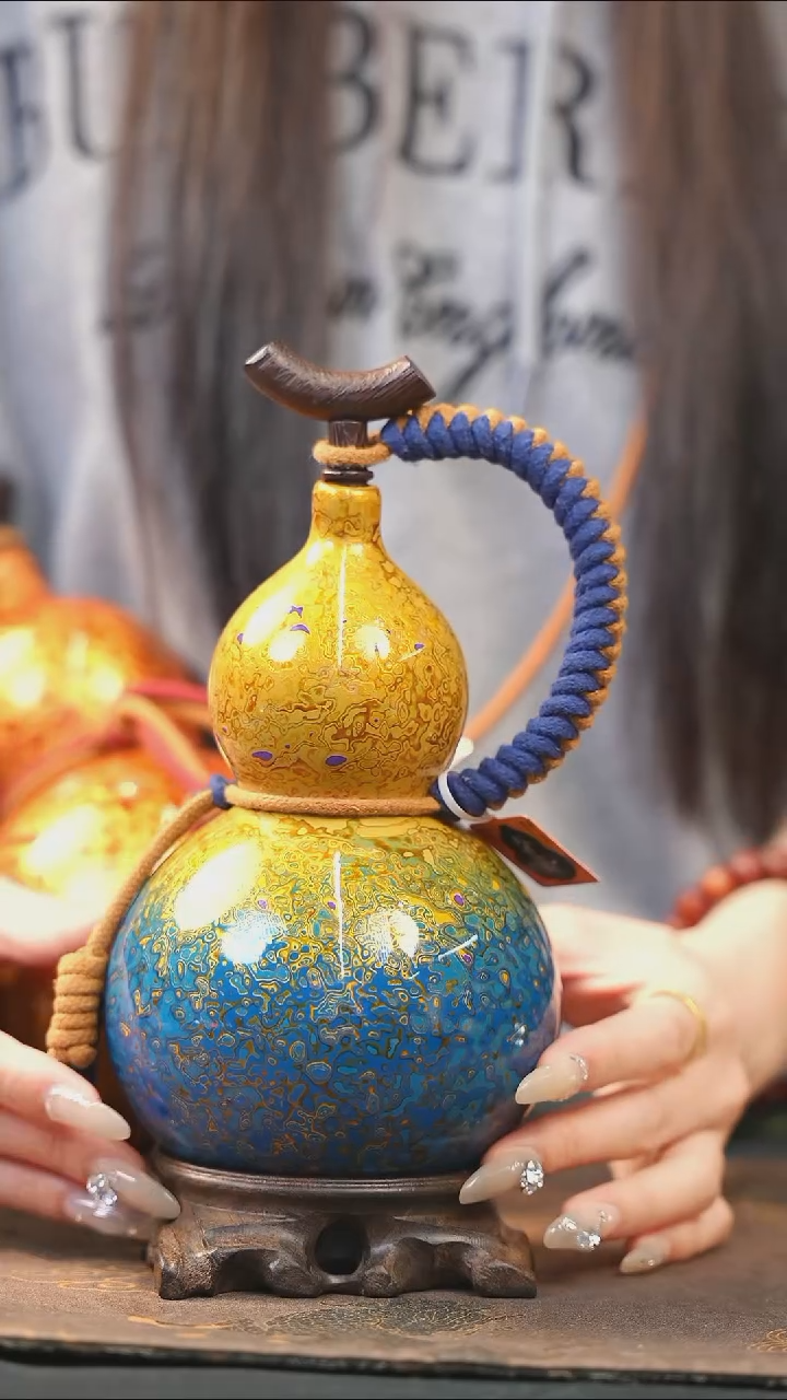 【闪购商品】XJ321漆艺酒葫芦不包手串及旋转底座