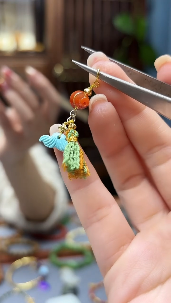 银S925镶嵌南红玛瑙车挂s925银南红挂件YZG