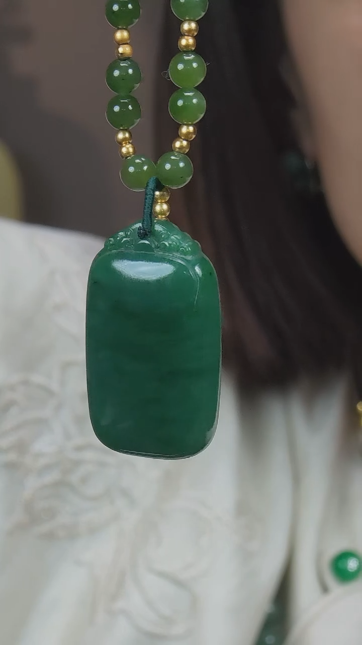 【闪购商品】和田玉颈饰未镶嵌碧玉无事牌