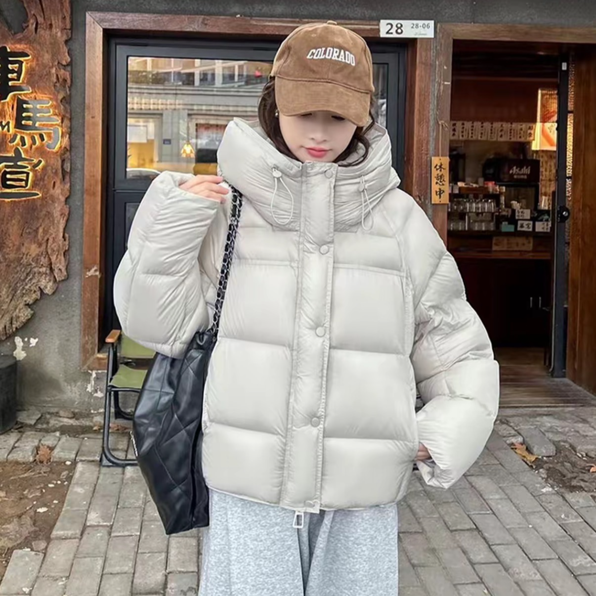 【Lu露款五格充绒200+】云朵泡芙短款连帽保暖羽绒服