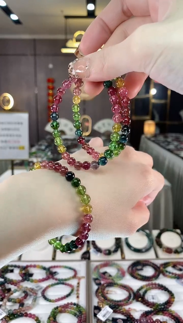 【闪购商品】碧玺单圈手串6mm+未镶嵌多样性发货一条dan