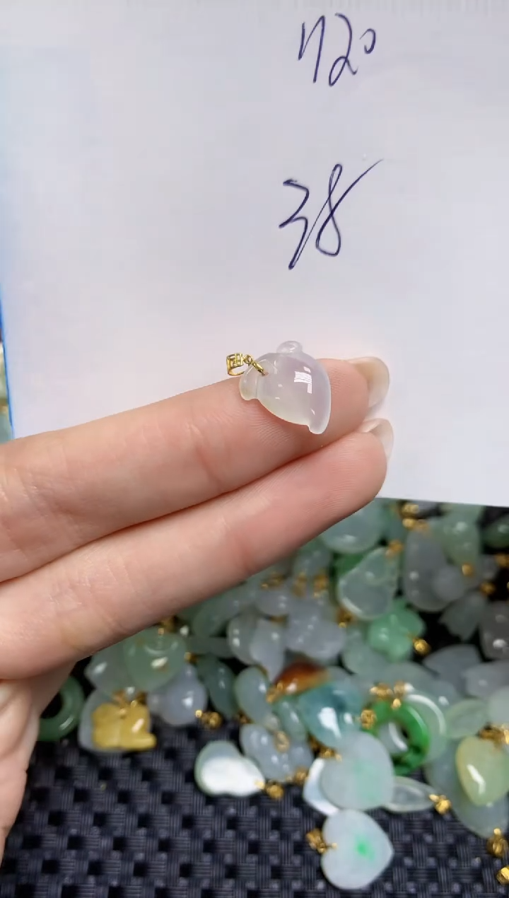 【闪购商品】翡翠颈饰18K金镶嵌天然缅甸A货翡翠