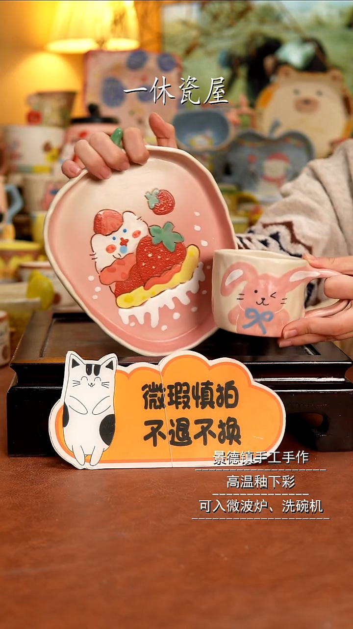 杯子陶景德镇一休瓷屋手作