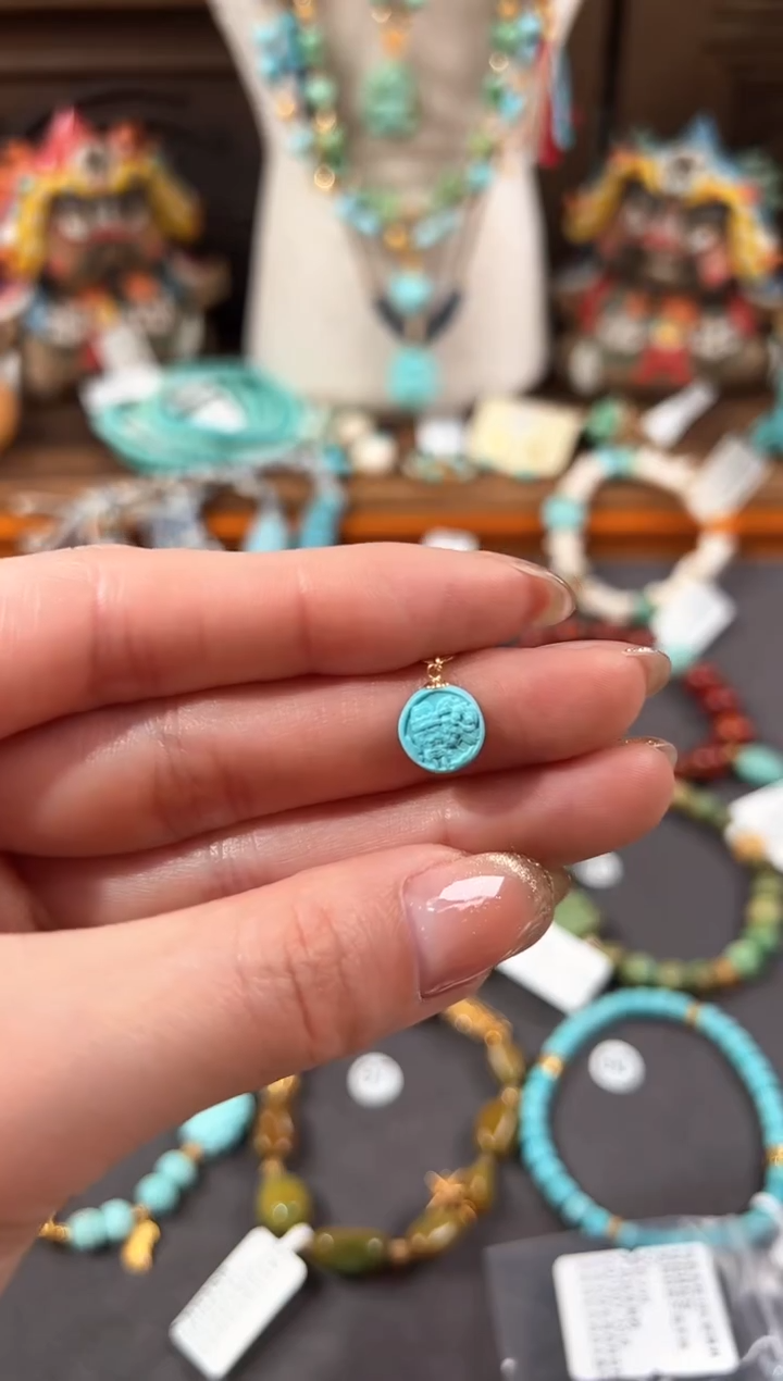 【闪购商品】绿松石提溜18K金镶嵌绿松石提溜