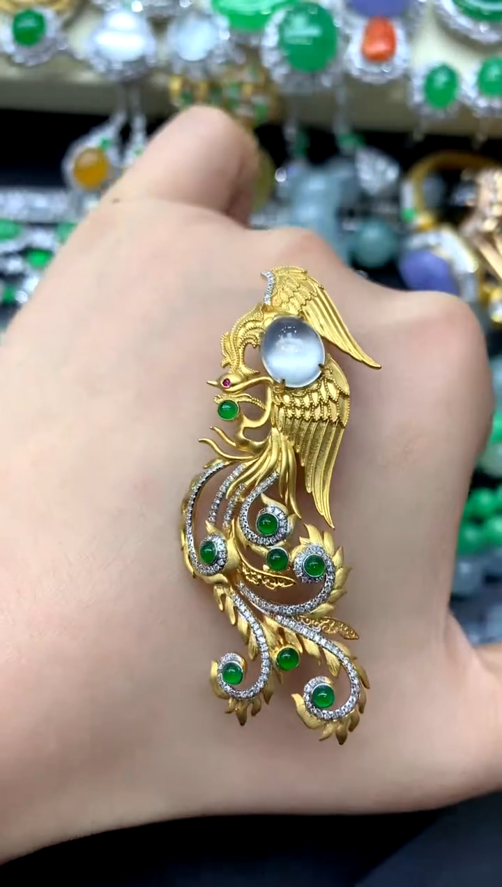 颈饰18K金镶嵌翡翠310-中国好珍宝