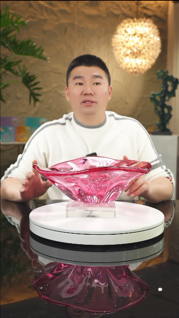 【闪购商品】瓷片金红郁金香果盘