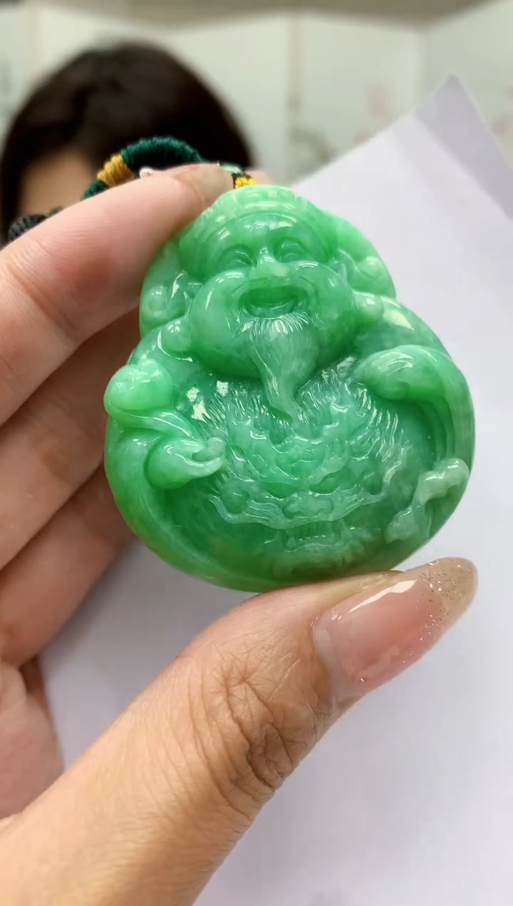 【闪购商品】定制翡翠未镶嵌4829MM-毛货挂件87