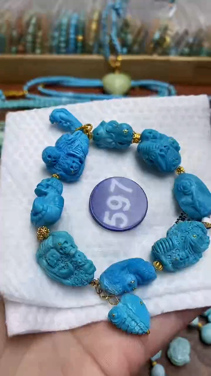 【闪购商品】绿松石手链18K金镶嵌597