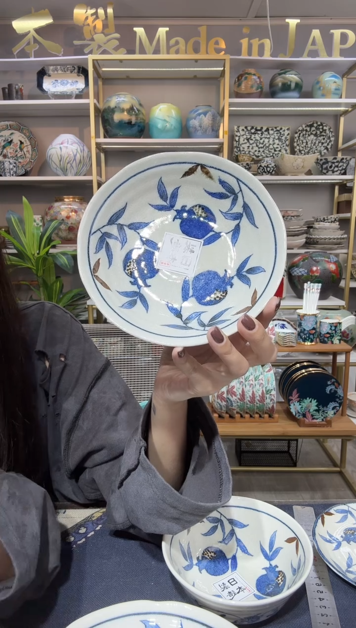 陶瓷金石榴煮物钵16.5cm一支