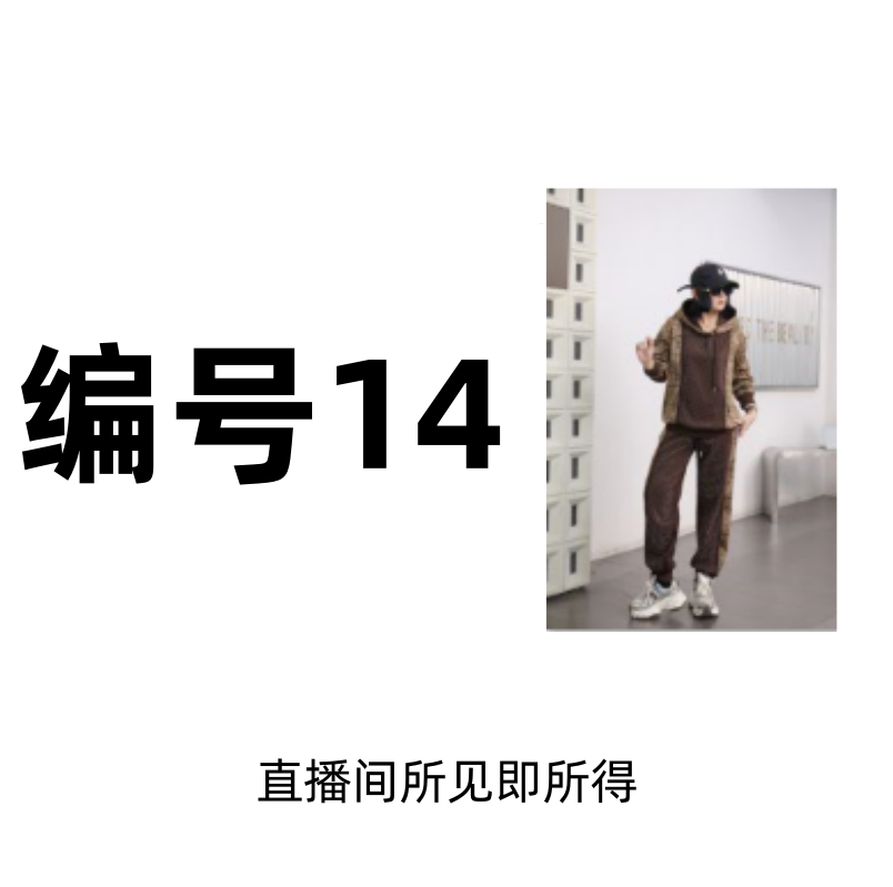 编码【14】潮奢新款时尚连帽宽松美拉德色系钉珠亮钻字母套装-818