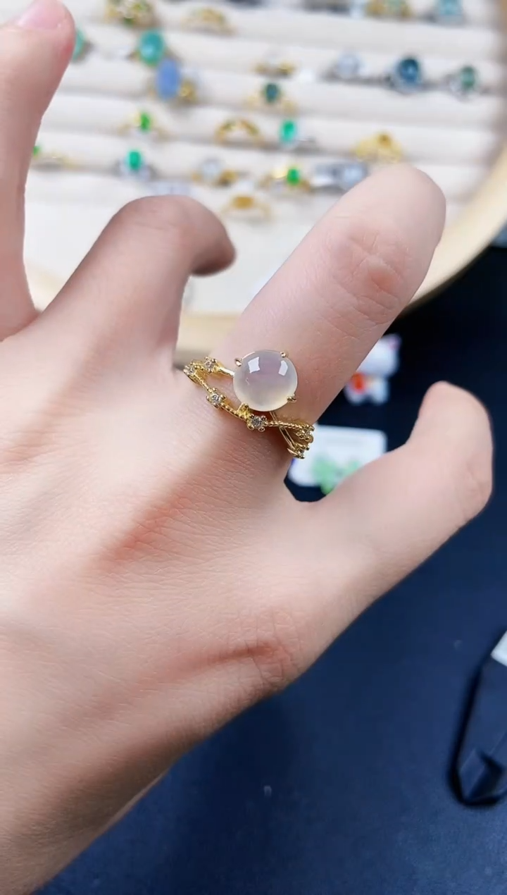 【闪购商品】翡翠银S925镶嵌戒指51645464