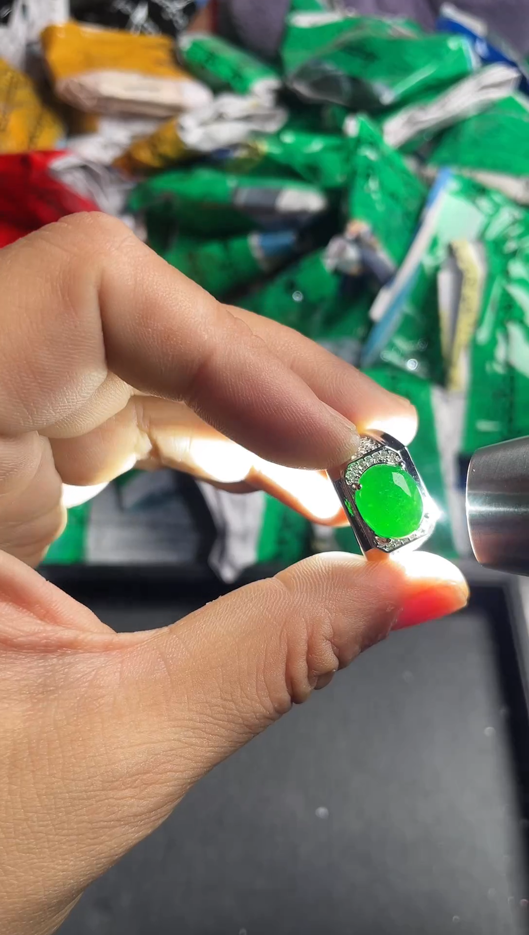 强子收货--所见即所得--多样性发货--HFH1056绿色蛋面戒指