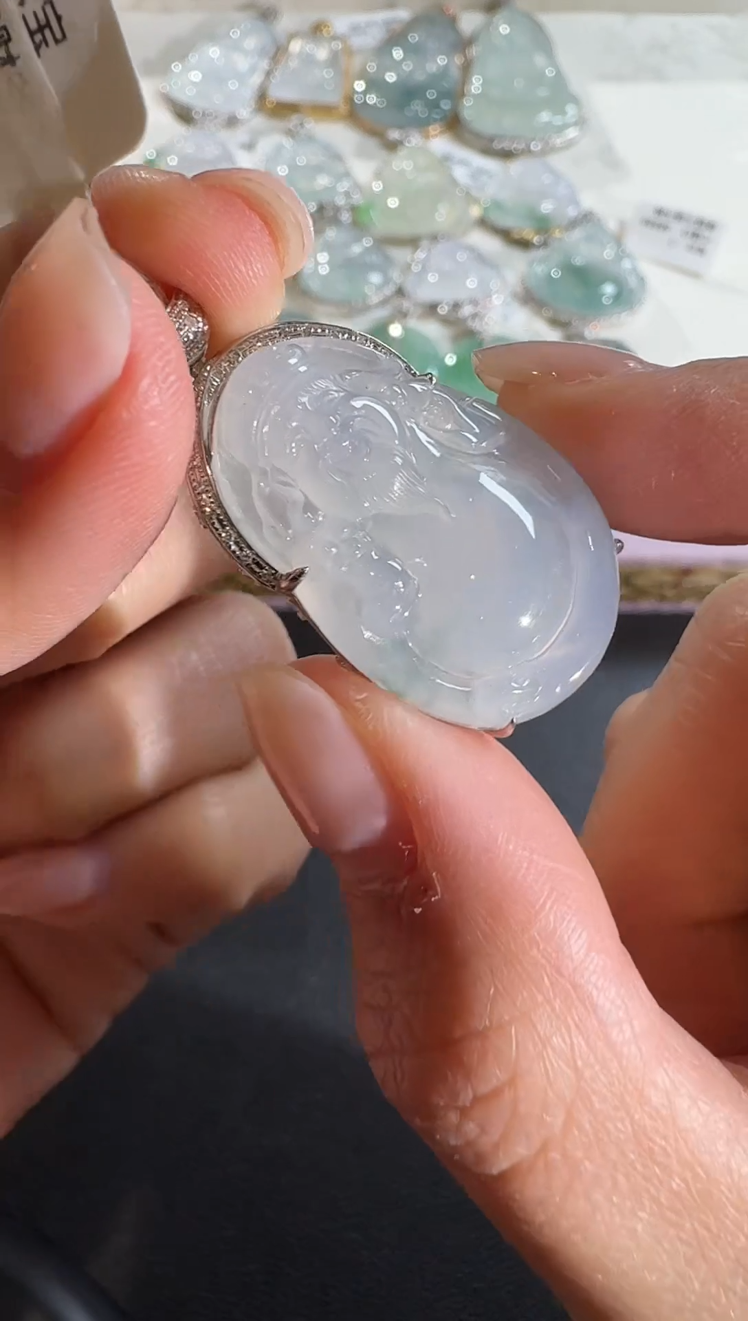 【闪购商品】翡翠颈饰18K金镶嵌【新春福利】钻石镶嵌