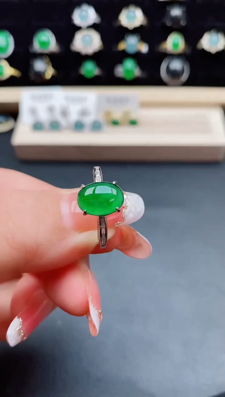 【闪购商品】翡翠戒指银S925镶嵌50800
